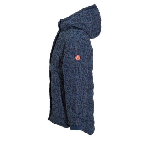 Orange Stars winterjas Natanja met panterprint blauw Meisjes Polyester Capuchon 104