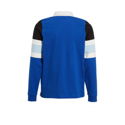 anytime rugby trui blauw Jongens Katoen Klassieke kraag Streep 98 104