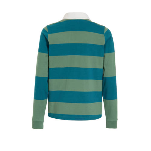 anytime rugby trui groen blauw Jongens Katoen Klassieke kraag Streep 98 104