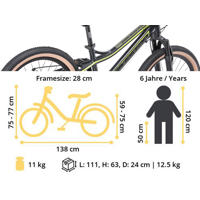 thumbnail: BikeStar MTB kinderfiets 20 inch zwart Bikestar kinderfiets MTB 7speed 20inch zwart/groen
