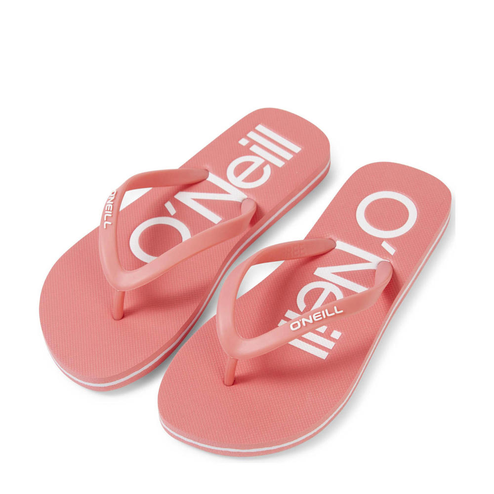Oudroze meisjes O'Neill Profile Logo Sandals teenslippers zalmroze van rubber 