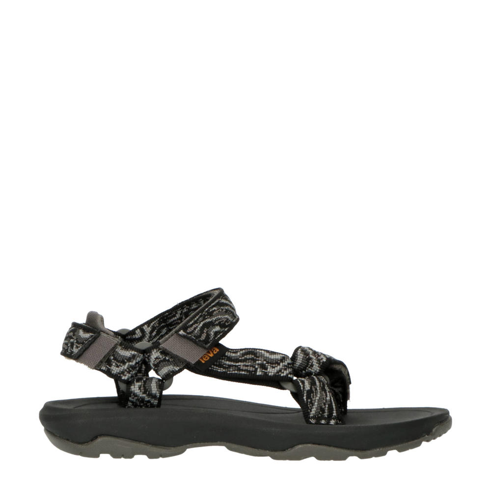 Zwart en grijze jongens en meisjes Teva Hurricane XLT 2 sandalen van textiel met profielzool en klittenband