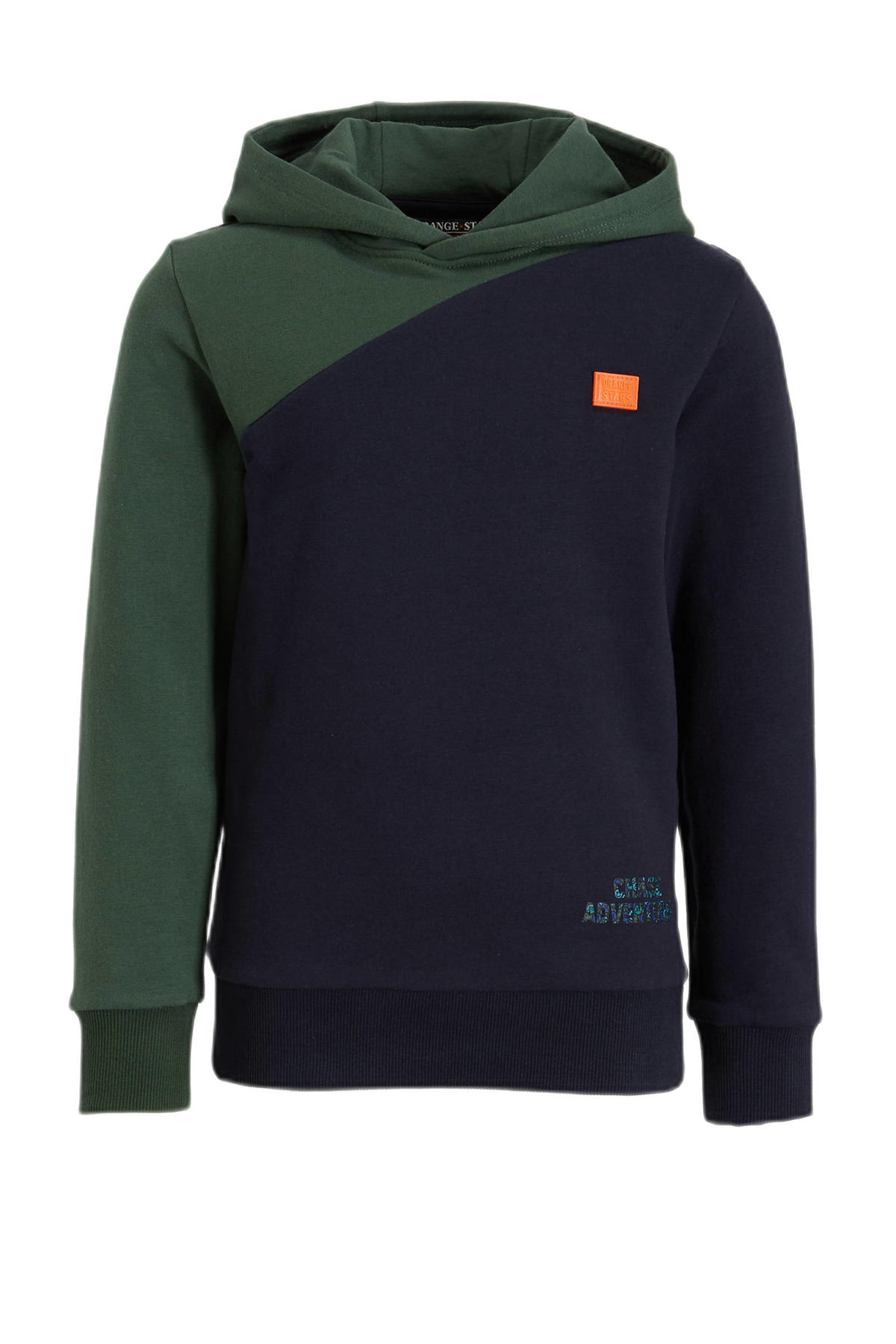 Orange Stars hoodie Nordin donkerblauw/groen | kleertjes.com