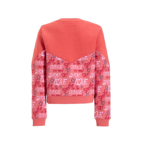 Orange Stars teddy sweater Nicole roze Trui Meisjes Katoen Ronde hals All over print 92