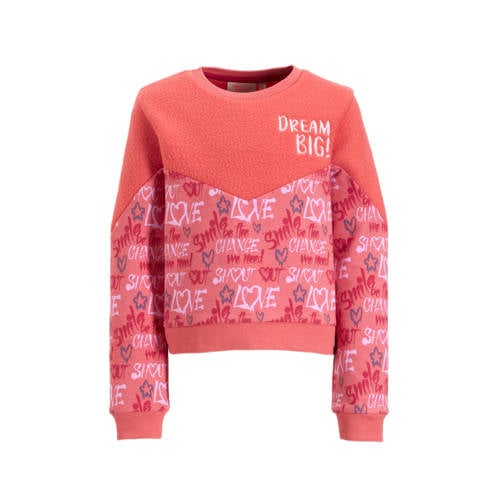 Orange Stars teddy sweater Nicole roze Trui Meisjes Katoen Ronde hals All over print - 104
