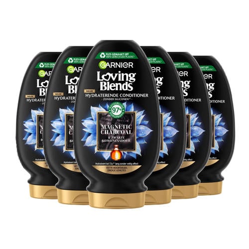 Garnier Loving Blends Magnetic Charcoal conditioner - 250 ml - 6 stuks - voordeelverpakking