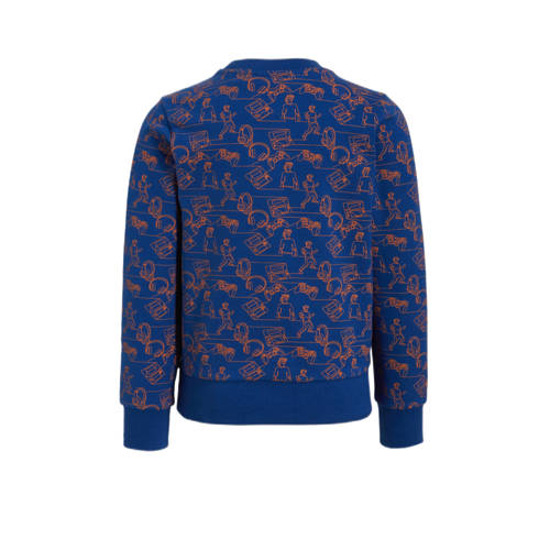 Orange Stars sweater Noud met all over print blauw Trui Jongens Katoen Ronde hals 104