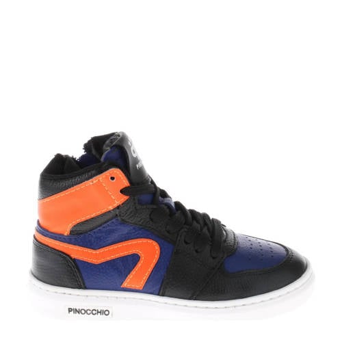 Pinocchio P1665 leren sneakers zwart/oranje Jongens Leer Meerkleurig - 21