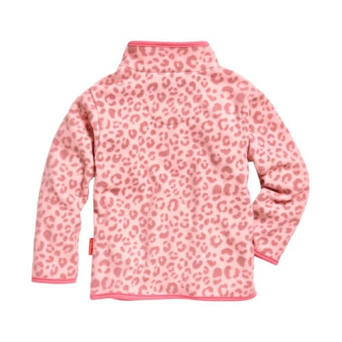 Playshoes fleece vest met all over print roze Meisjes Polyester Opstaande kraag 74