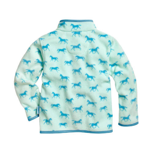 Playshoes fleece vest met all over paarden print turquoise Blauw Meisjes Polyester Opstaande kraag 74