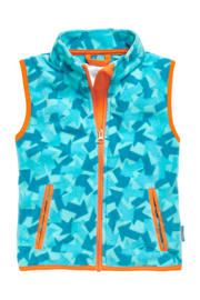thumbnail: Blauwe jongens Playshoes fleece bodywarmer van polyester met opstaande kraag en ritssluiting