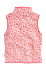 thumbnail: Roze meisjes Playshoes bodywarmer van polyester met all over print, opstaande kraag en ritssluiting