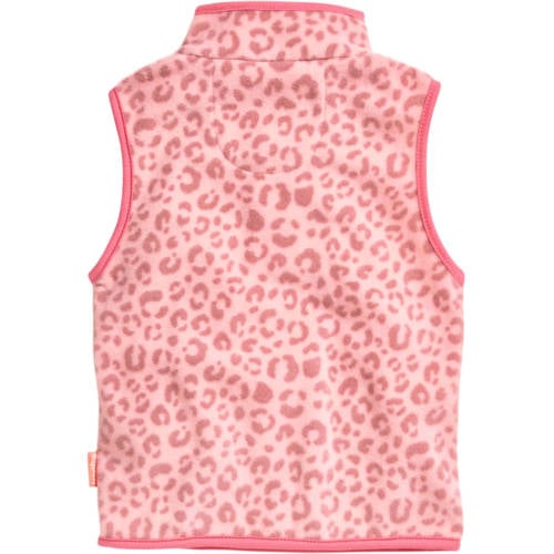 Playshoes fleece bodywarmer met all over print roze Meisjes Polyester Opstaande kraag 80