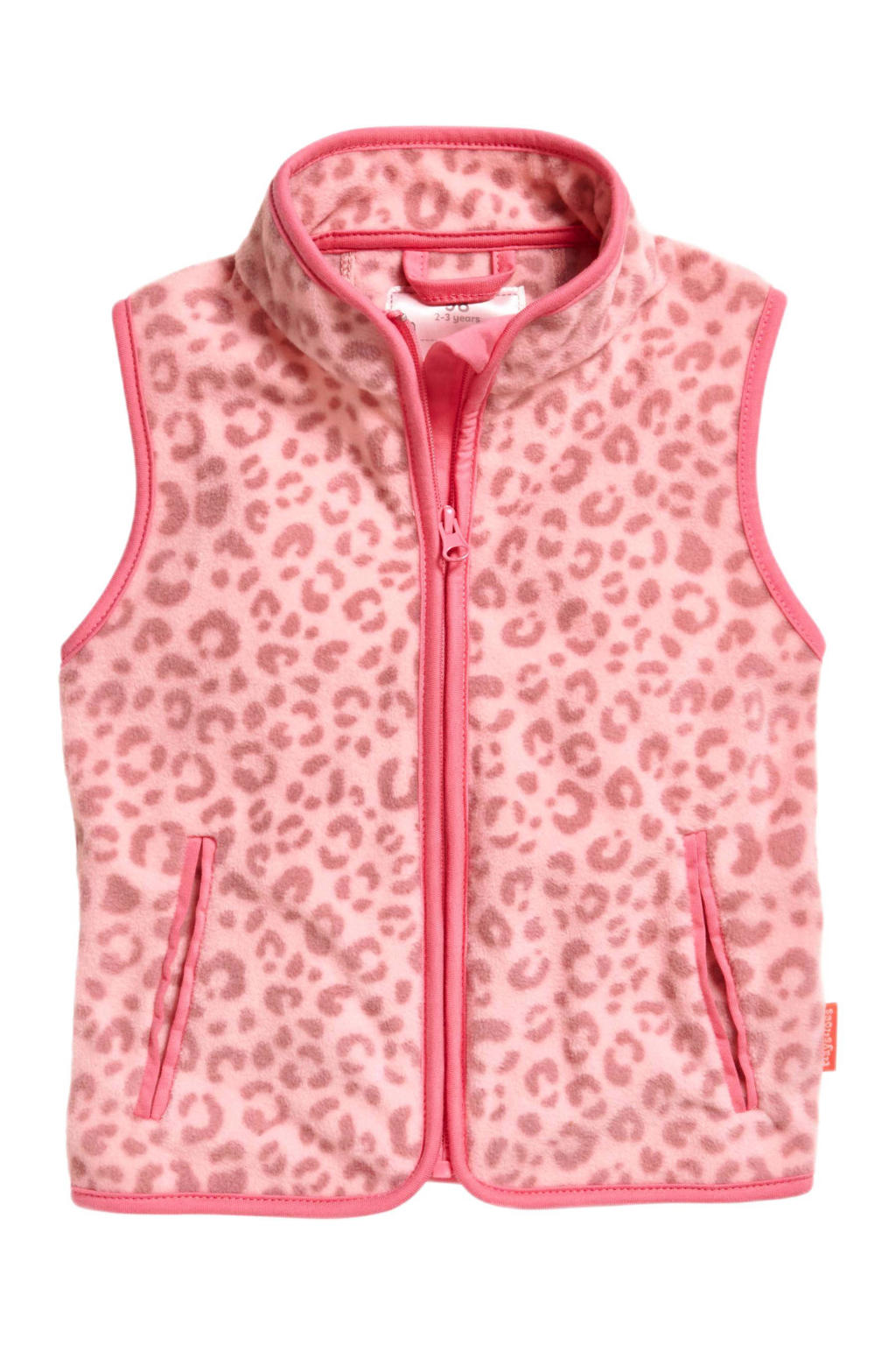 Roze meisjes Playshoes fleece bodywarmer van polyester met opstaande kraag en ritssluiting