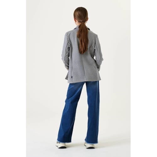 Garcia geruite blazer zwart wit Meisjes Polyester Klassieke kraag Ruit 152 158