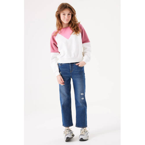 Garcia sweater wit/roze/oud roze Effen