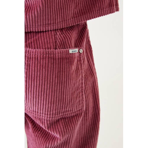 Garcia high waist straight fit broek oudroze Meisjes Corduroy Effen 140