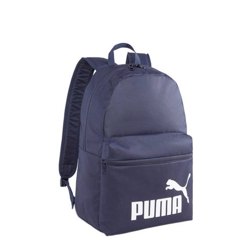Puma rugzak Phase donkerblauw/wit Jongens/Meisjes Polyester Logo