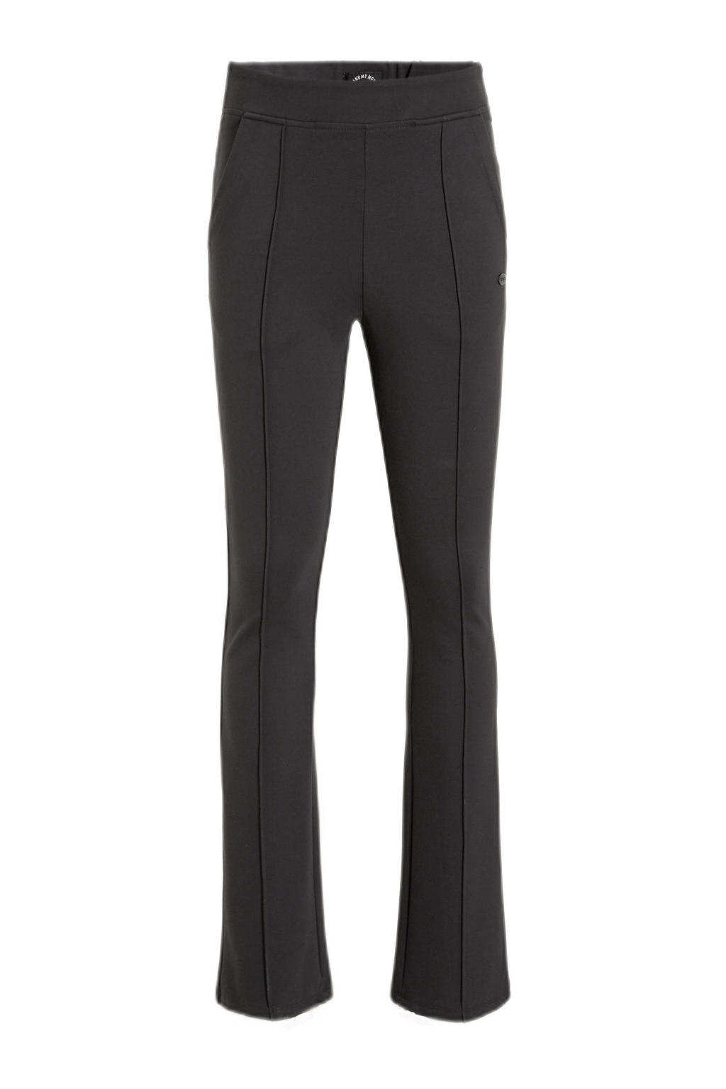 Zwarte meisjes Me & My Monkey broek Noa van viscose met regular waist en knoopsluiting