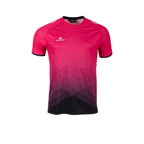 Stanno junior voetbalshirt roze/zwart Sport t-shirt Polyester Ronde hals