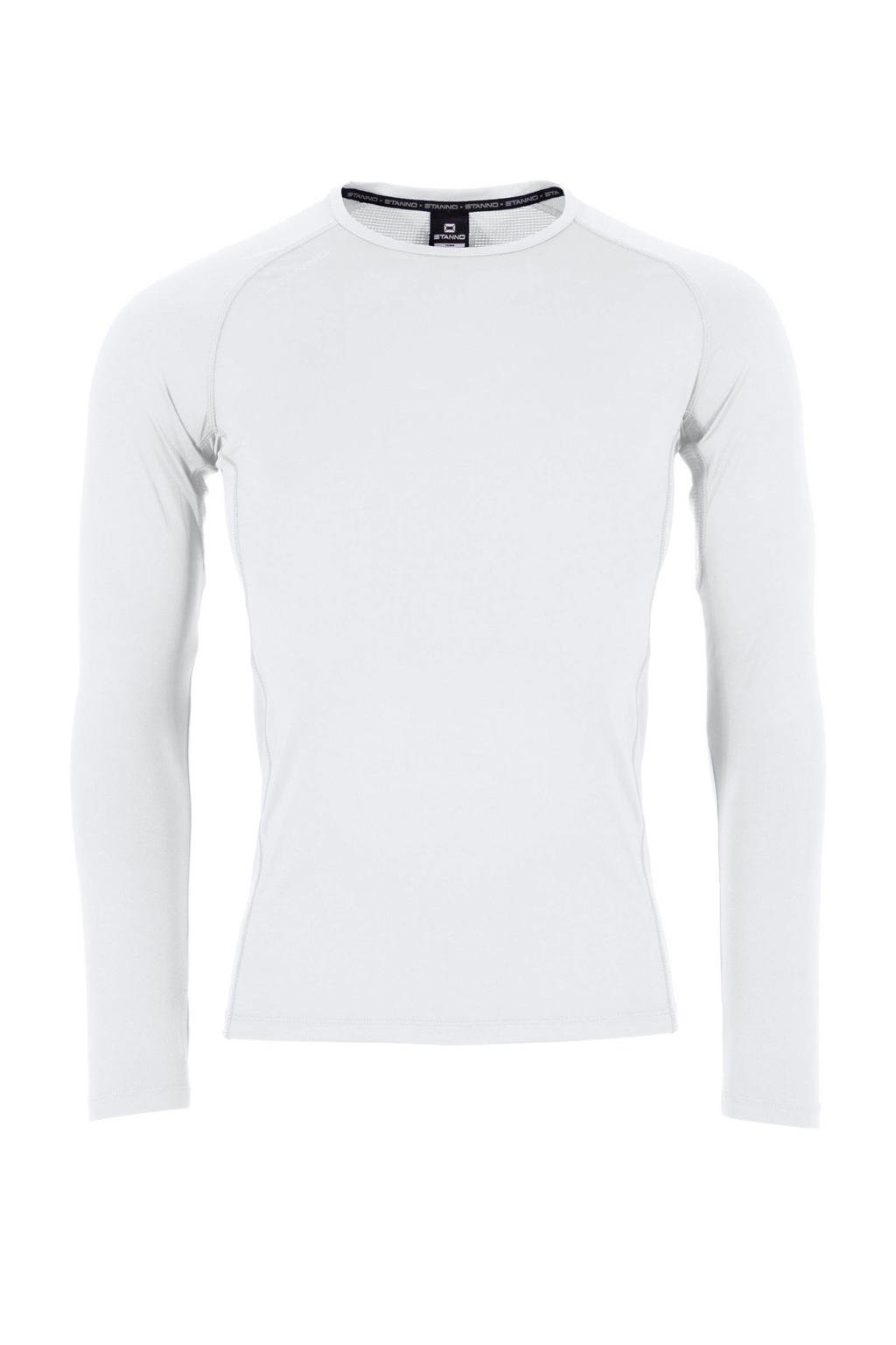 Witte jongens en meisjes Stanno Junior sport T-shirt van polyester met lange mouwen en ronde hals