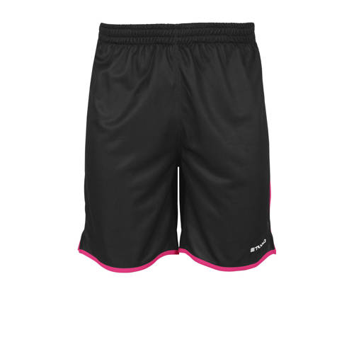 Stanno Junior voetbalshort Altius zwart/roze Sportbroek Jongens/Meisjes Gerecycled polyester