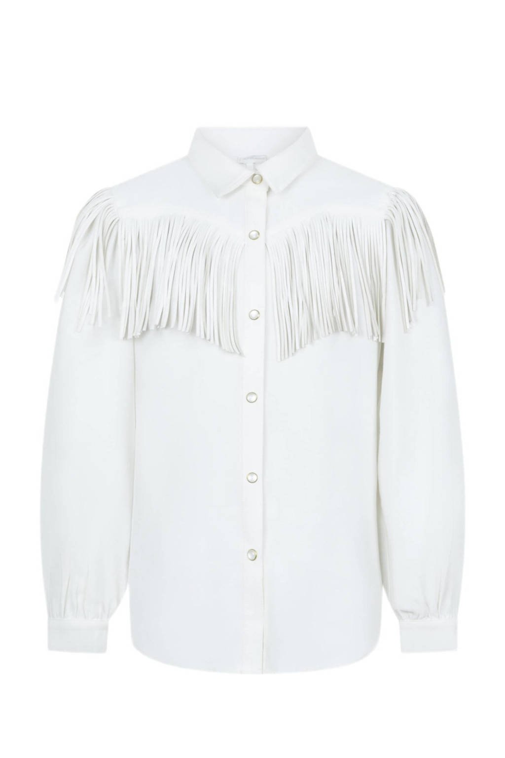 blouse Coline met franjes wit