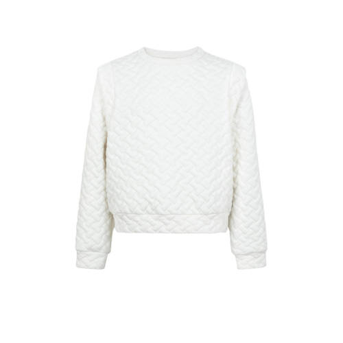 AI&KO sweater Carolla met textuur wit - 128