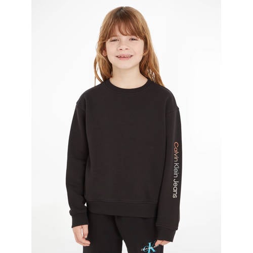 Calvin Klein sweater met logo zwart Logo - 152 | Sweater van Calvin Klein