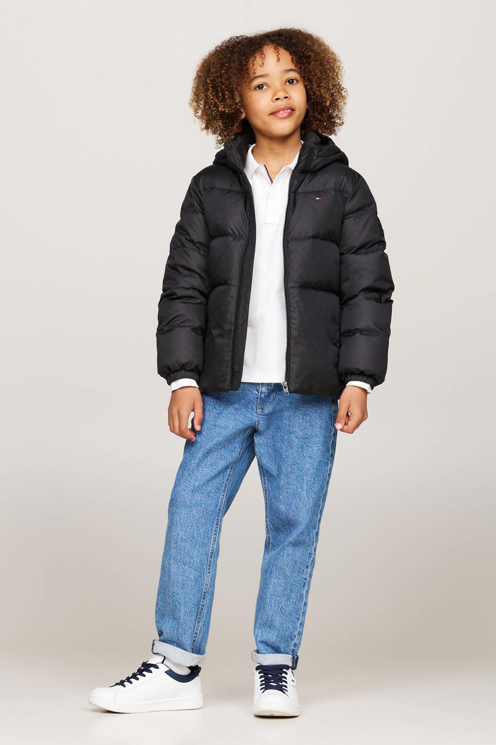 Tommy Hilfiger gewatteerde winterjas ESSENTIAL DOWN van polyester zwart