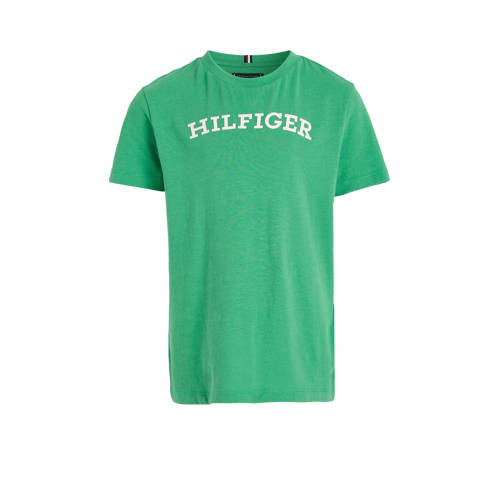 Tommy Hilfiger T-shirt HILFIGER ARCHED met logo groen Jongens Katoen Ronde hals