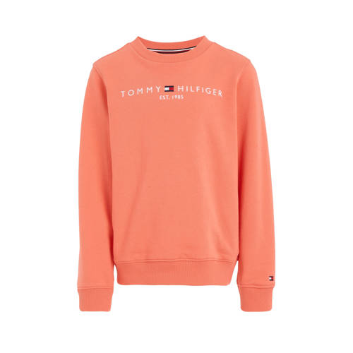 Tommy Hilfiger sweater U ESSENTIAL met logo perzik Oranje Logo