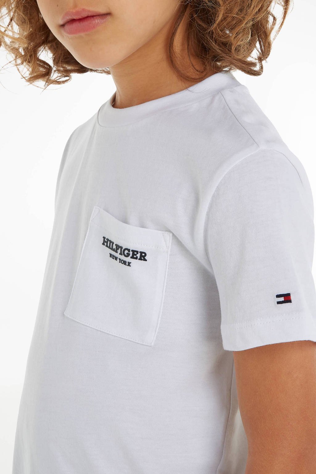 Tommy Hilfiger T-shirt ESSENTIAL POCKET met logo wit