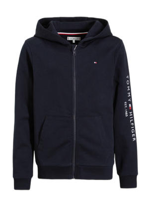 unisex sweatvest ESSENTIAL met logo donkerblauw
