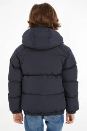 thumbnail: Tommy Hilfiger gewatteerde winterjas HILFIGER LOGO van polyester donkerblauw