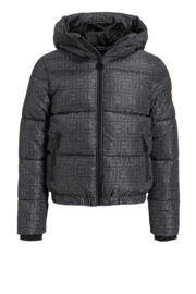 thumbnail: Zwarte meisjes Me & My Monkey winterjas Nathalie van polyester met lange mouwen, capuchon en ritssluiting