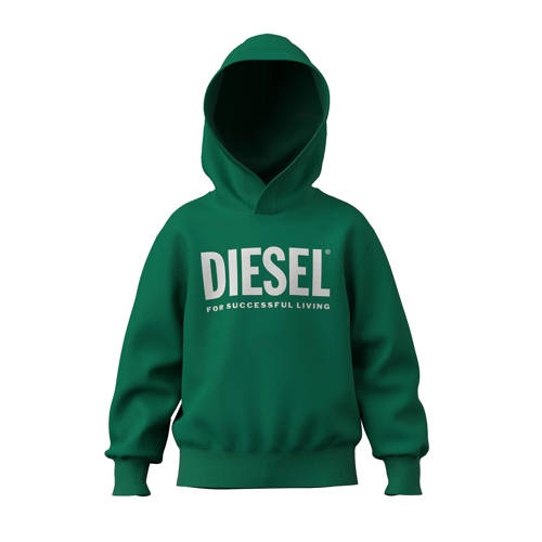 Diesel hoodie met tekst groen Sweater Tekst