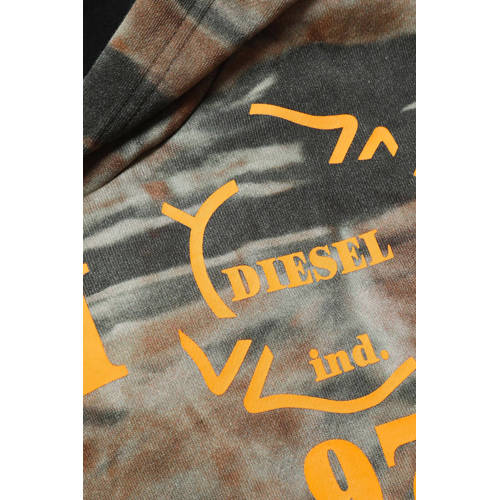 Diesel hoodie met all over print armygroen Sweater All over print 140