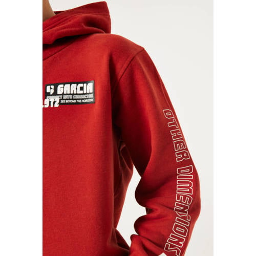 Garcia hoodie met printopdruk roodbruin Sweater Printopdruk 140 146