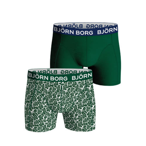 Björn Borg boxershort - set van 2 groen Jongens Stretchkatoen Blad
