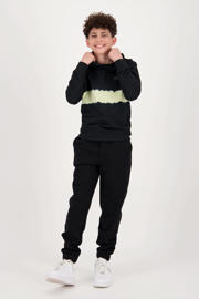 thumbnail: Zwarte jongens Raizzed hoodie Jermain van sweat materiaal met tekst print, lange mouwen en capuchon