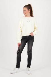 thumbnail: Witte meisjes Raizzed longsleeve Lincoln van katoen met effen, lange mouwen en ronde hals
