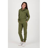 thumbnail: Groene meisjes Raizzed longsleeve Ferida van katoen met effen, lange mouwen en capuchon