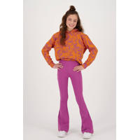thumbnail: Paarse meisjes Raizzed flared broek Melis van katoen met regular waist, elastische tailleband en effen