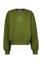 thumbnail: Groene meisjes Raizzed longsleeve Lincoln van katoen met effen, lange mouwen en ronde hals