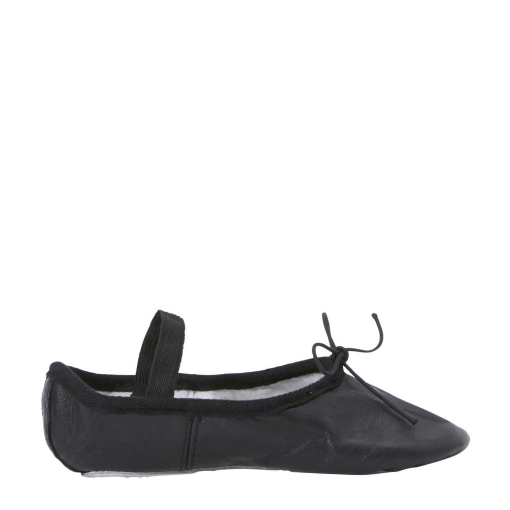 Zwarte meisjes Papillon leren balletschoenen