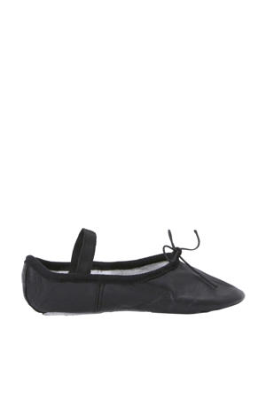 leren balletschoenen zwart