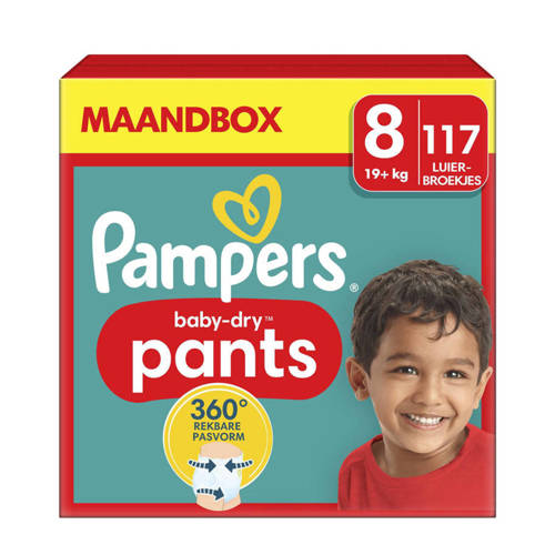 Pampers Baby-Dry Pants Maat 8 maandbox - 117 luierbroekjes - 17kg+