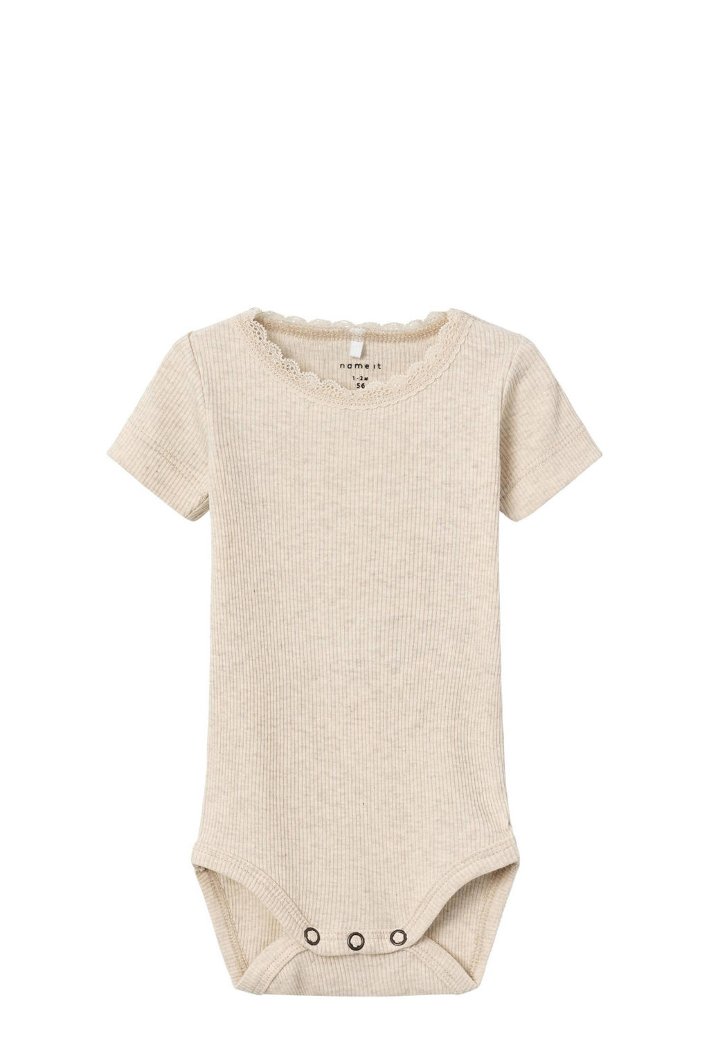 NAME IT BABY romper NBFKAB met katoen beige