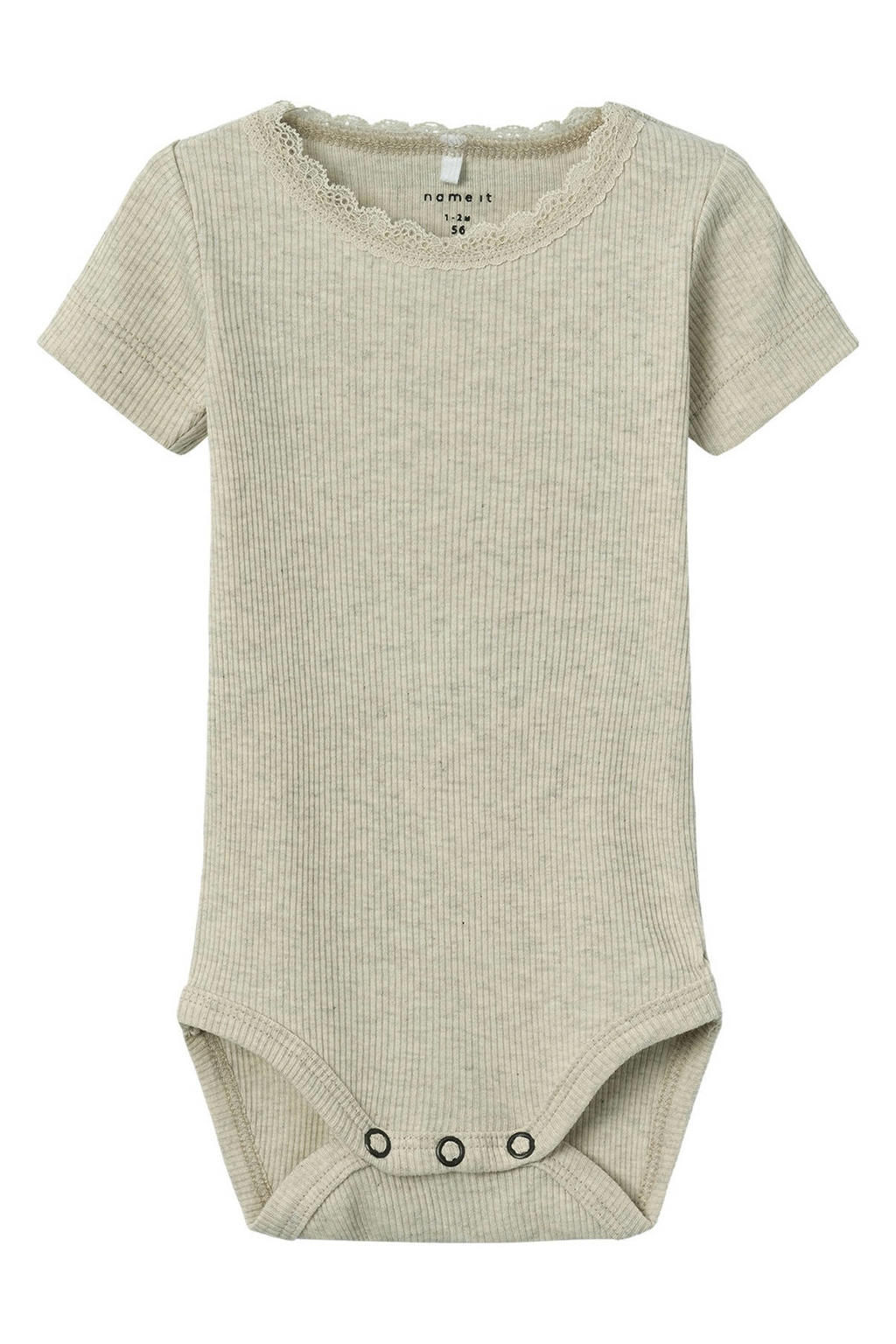 NAME IT BABY romper NBFKAB met katoen beige